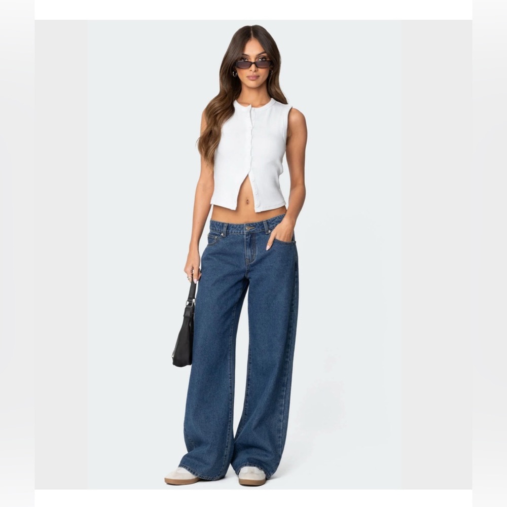 Edikted Wide-Leg Blue Jeans size small like new